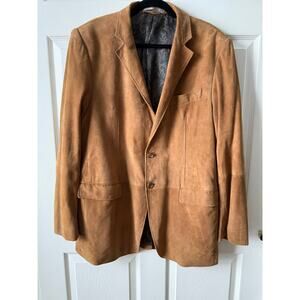 Lauren Ralph Lauren Brown Suede Leather Blazer Size 42L | Jacket Sportcoat